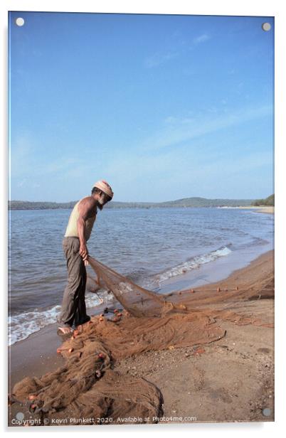 Fisherman of Panaji, Goa. Acrylic by Kevin Plunkett