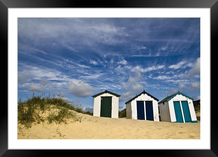 Clouds over Southwold Beach Huts Framed Mounted Print by Paul Macro