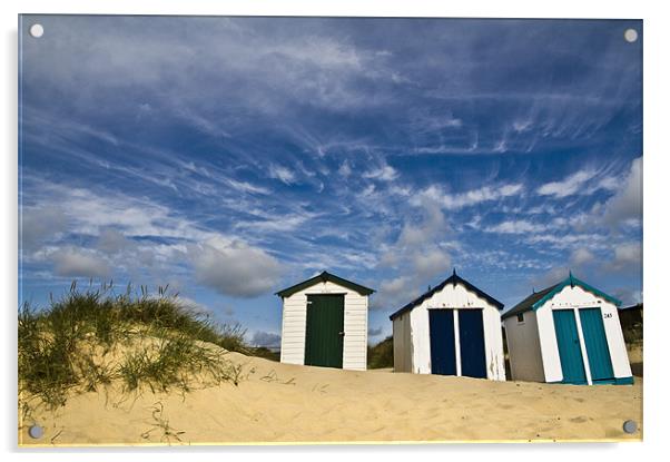 Clouds over Southwold Beach Huts Acrylic by Paul Macro