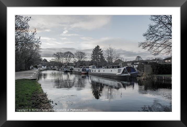 Serenity on the LeedsLiverpool Canal Framed Mounted Print by Richard Perks