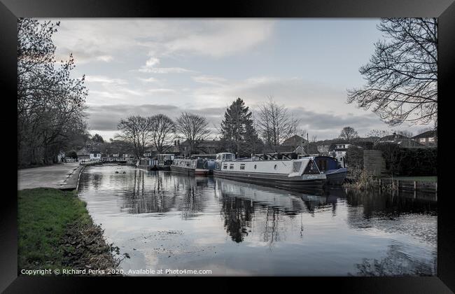 Serenity on the LeedsLiverpool Canal Framed Print by Richard Perks