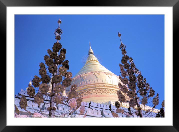 Yangon(Burmese)Pagoda, Myanmar Framed Mounted Print by Kevin Plunkett