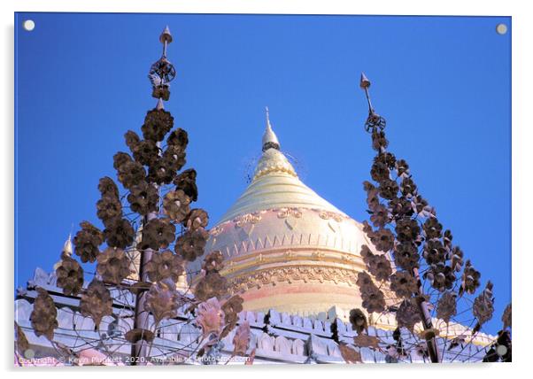 Yangon(Burmese)Pagoda, Myanmar Acrylic by Kevin Plunkett