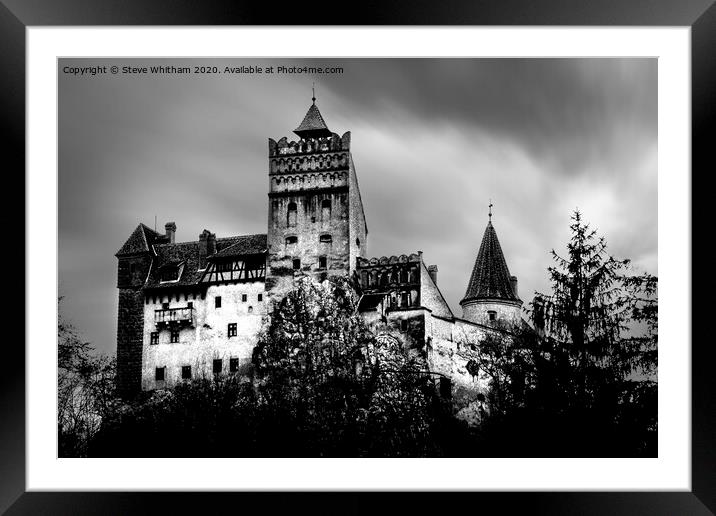 Dracula's castle. Framed Mounted Print by Steve Whitham