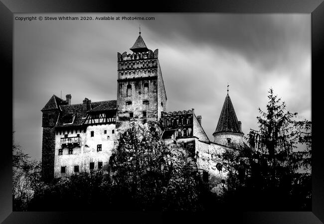Dracula's castle. Framed Print by Steve Whitham