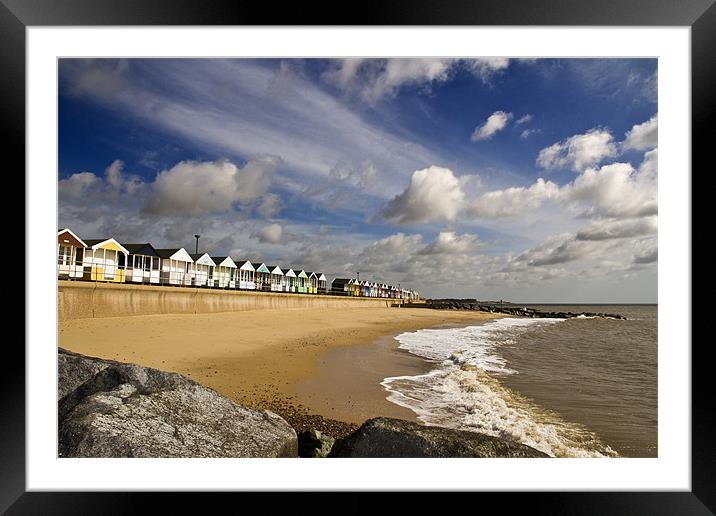 Southwold Beach Huts Framed Mounted Print by Paul Macro