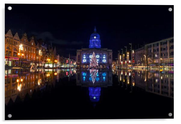 Nottingham Christmas square  Acrylic by daniel allen