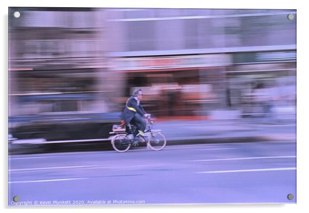 Speed King on a bicycle  Acrylic by Kevin Plunkett