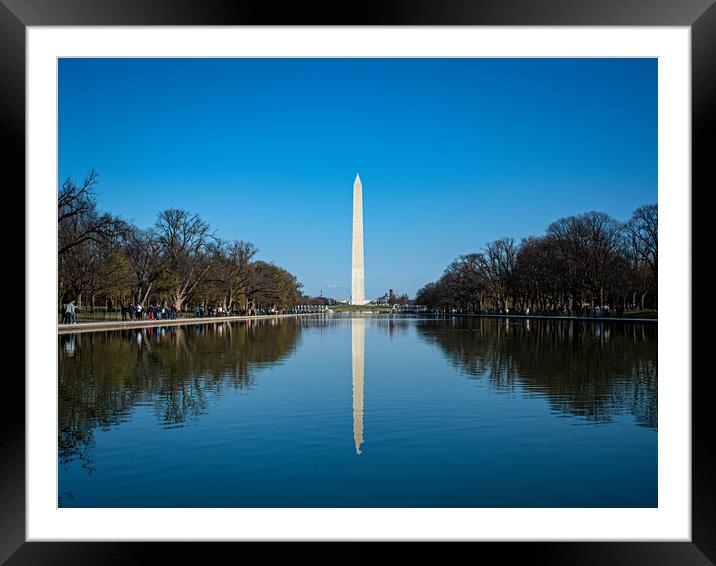Washington Monument & Reflection Pool Framed Mounted Print by Vicky Outen