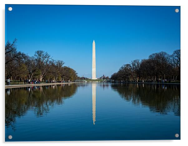 Washington Monument & Reflection Pool Acrylic by Vicky Outen