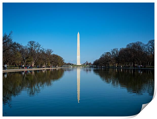 Washington Monument & Reflection Pool Print by Vicky Outen