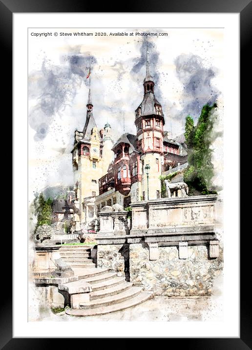 Peles Palace, Romania. Framed Mounted Print by Steve Whitham