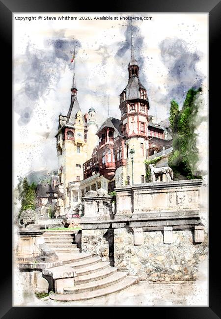 Peles Palace, Romania. Framed Print by Steve Whitham