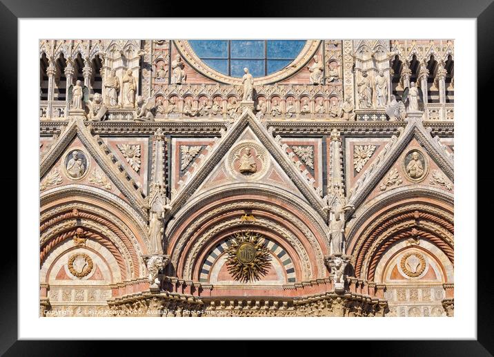West Facade of the Duomo - Siena Framed Mounted Print by Laszlo Konya