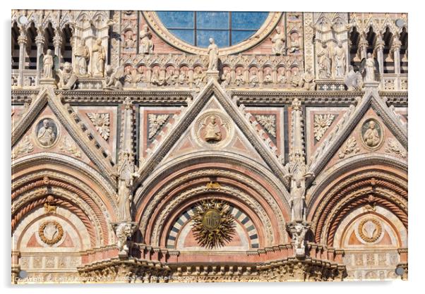 West Facade of the Duomo - Siena Acrylic by Laszlo Konya