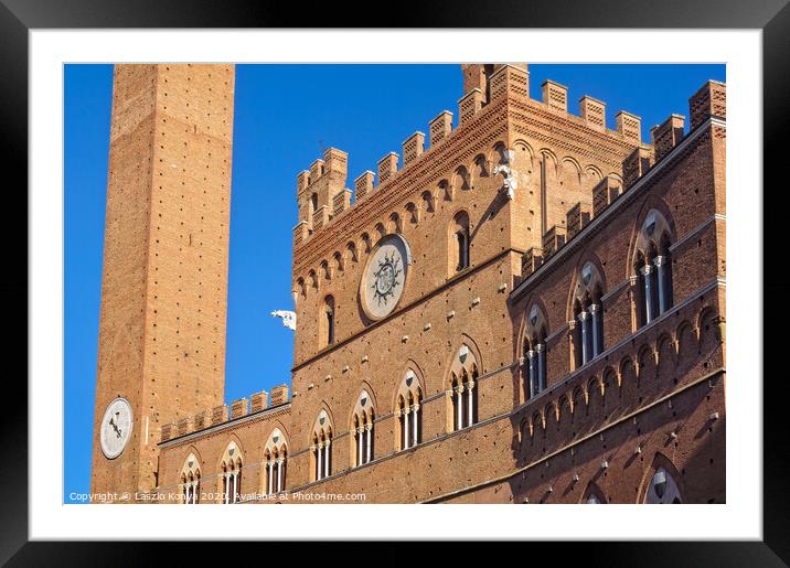 Palazzo Pubblico - Siena Framed Mounted Print by Laszlo Konya