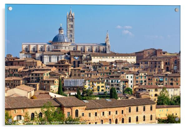 Duomo from the Medici Fortress - Siena Acrylic by Laszlo Konya