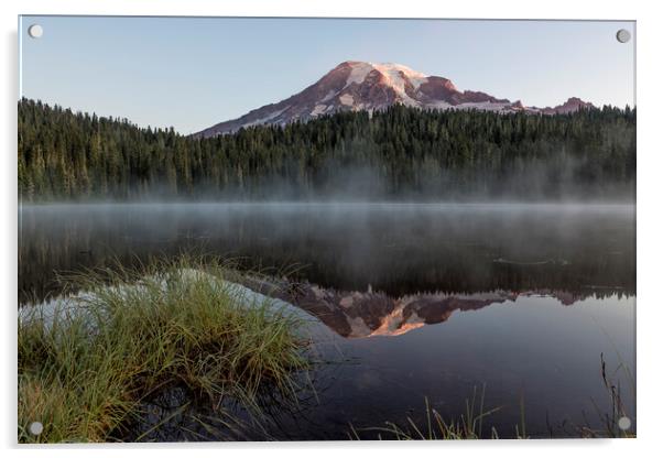 Mount Rainier and Reflection Lake at Sunrise, No. 2 Acrylic by Belinda Greb