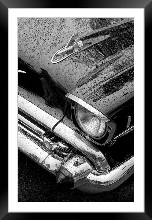 57 Chevrolet in the rain Framed Mounted Print by Jim Hughes