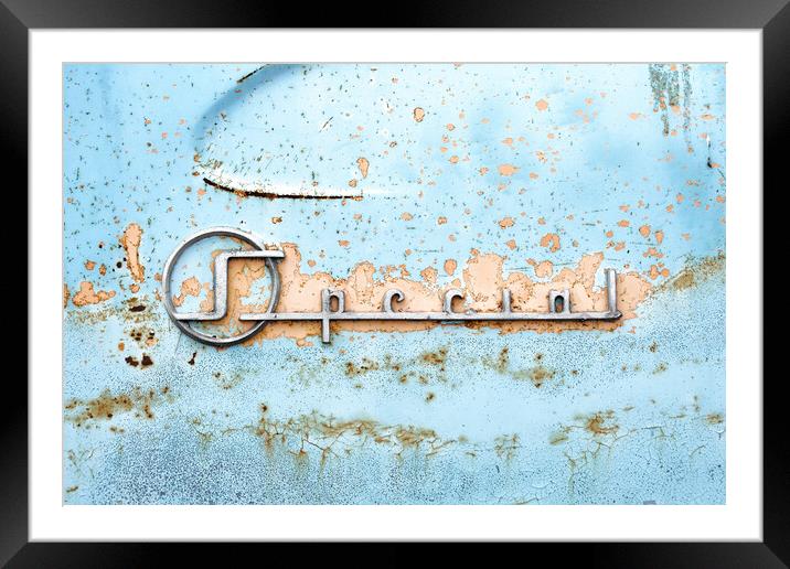 50s Buick Special nameplate Framed Mounted Print by Jim Hughes