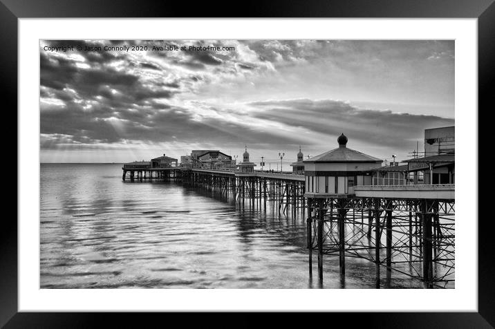 North Pier Black And White. Framed Mounted Print by Jason Connolly