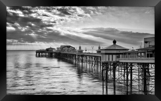 North Pier Black And White. Framed Print by Jason Connolly