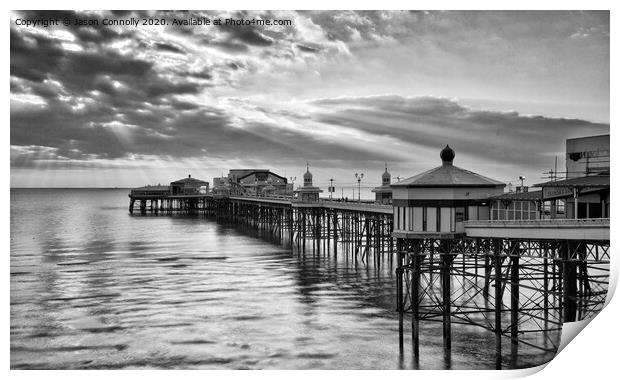 North Pier Black And White. Print by Jason Connolly