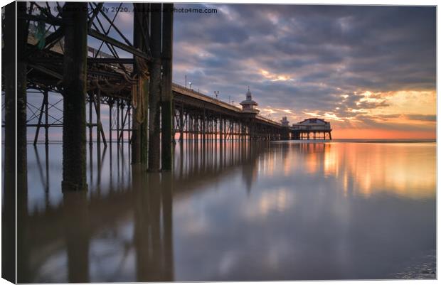 Sunset Under North Pier Canvas Print by Jason Connolly