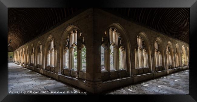 Luminous halls of New College Framed Print by Cliff Kinch