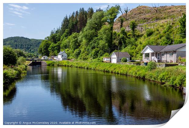 Cairnbaan Village on the Crinan Canal in Scotland Print by Angus McComiskey