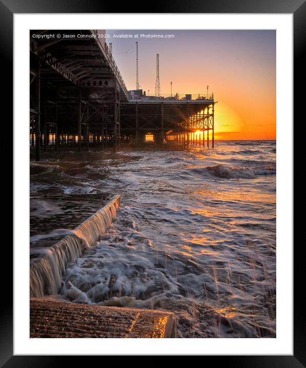 South Pier Sunset, Blackpool. Framed Mounted Print by Jason Connolly