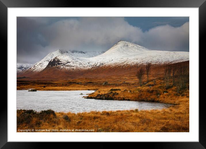 Snow on Black Mount Framed Mounted Print by Andrew Ray
