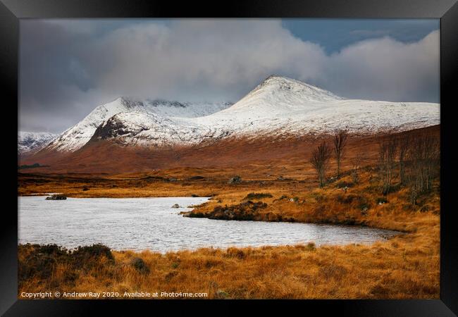 Snow on Black Mount Framed Print by Andrew Ray