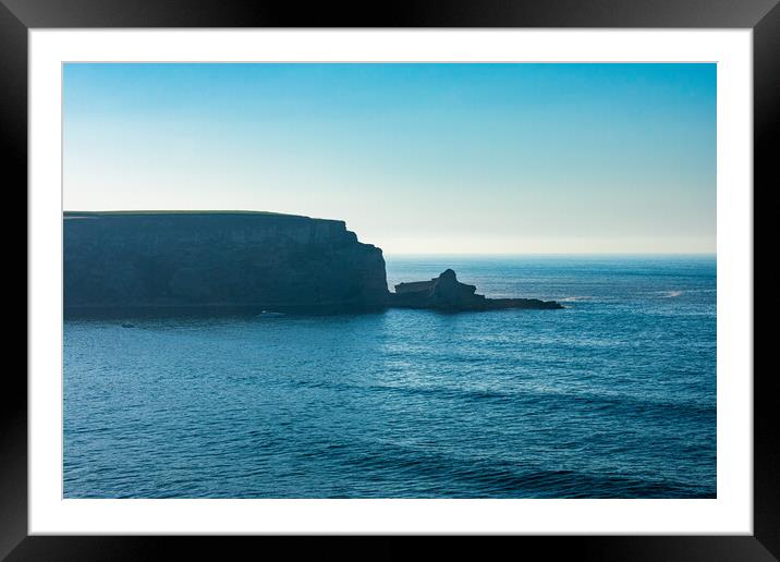 coastline in the ocean with cliffs Framed Mounted Print by David Galindo