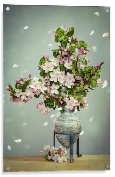Apple Blossom Stillife Acrylic by Steffen Gierok-Latniak