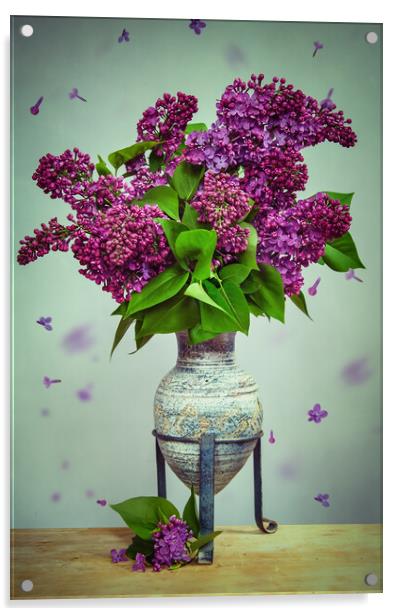 Lilac Stillife Acrylic by Steffen Gierok-Latniak
