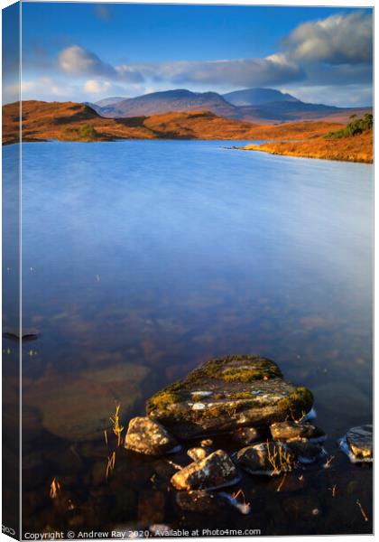 Ben Hope from Loch Hakel Canvas Print by Andrew Ray