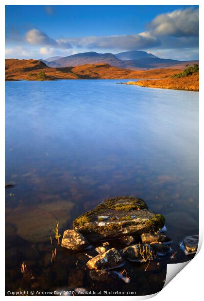 Ben Hope from Loch Hakel Print by Andrew Ray