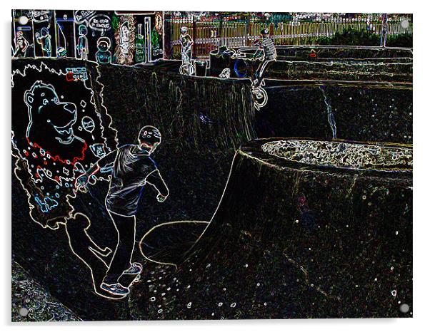 Skatepark - Graffiti Acrylic by Donna Collett