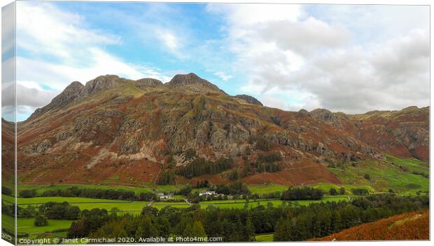 Magnificent Langdale Valley View Canvas Print by Janet Carmichael