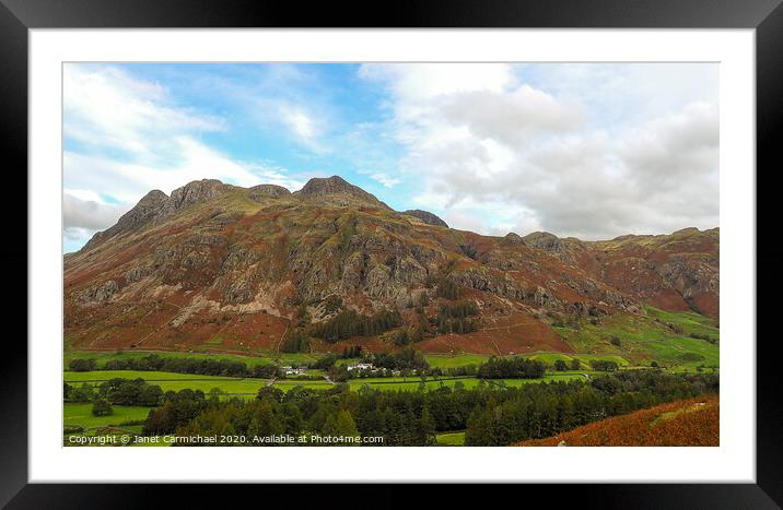 Magnificent Langdale Valley View Framed Mounted Print by Janet Carmichael