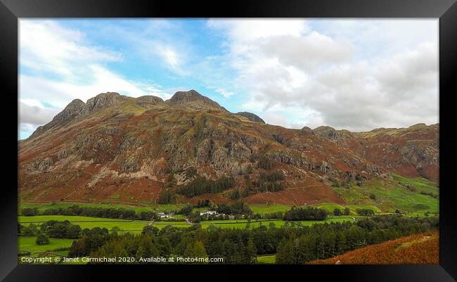 Magnificent Langdale Valley View Framed Print by Janet Carmichael