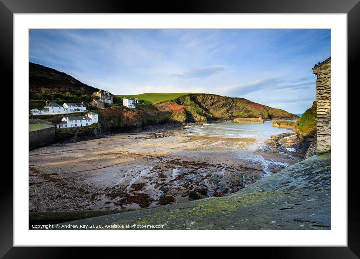 Low tide at Porth Issac Framed Mounted Print by Andrew Ray