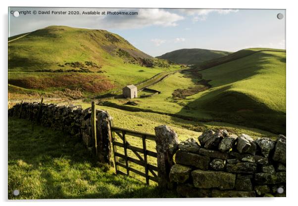 Pennine Way Viewpoint, Harthwaite, Dufton, Cumbria, UK Acrylic by David Forster