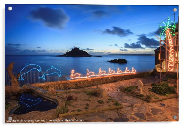 Marazion Christmas Lights Acrylic by Andrew Ray