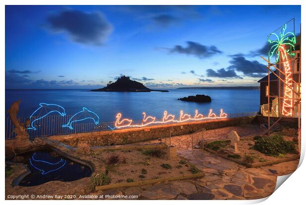 Marazion Christmas Lights Print by Andrew Ray