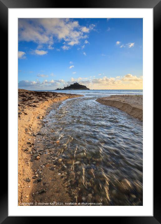 The River (St Michael's Mount) Framed Mounted Print by Andrew Ray