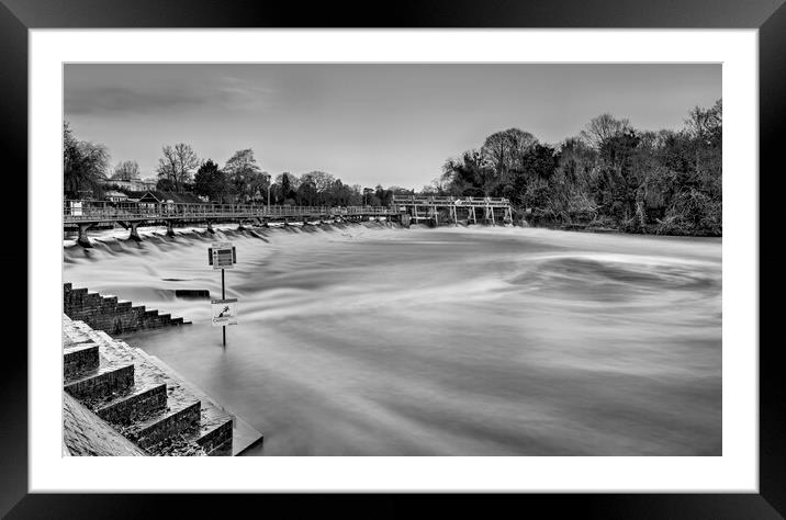 Boulters Weir at Maidenhead Framed Mounted Print by Mick Vogel
