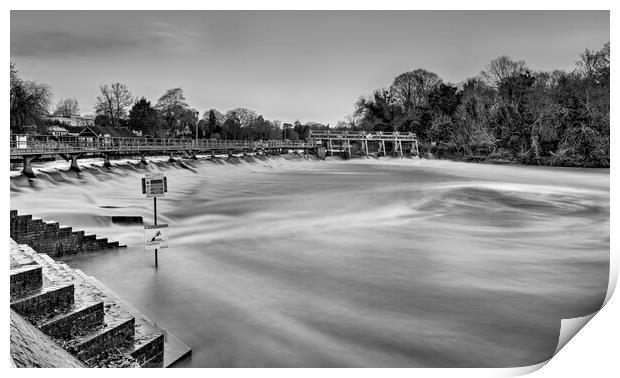 Boulters Weir at Maidenhead Print by Mick Vogel