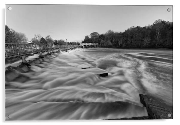 Boulters Weir Acrylic by Mick Vogel